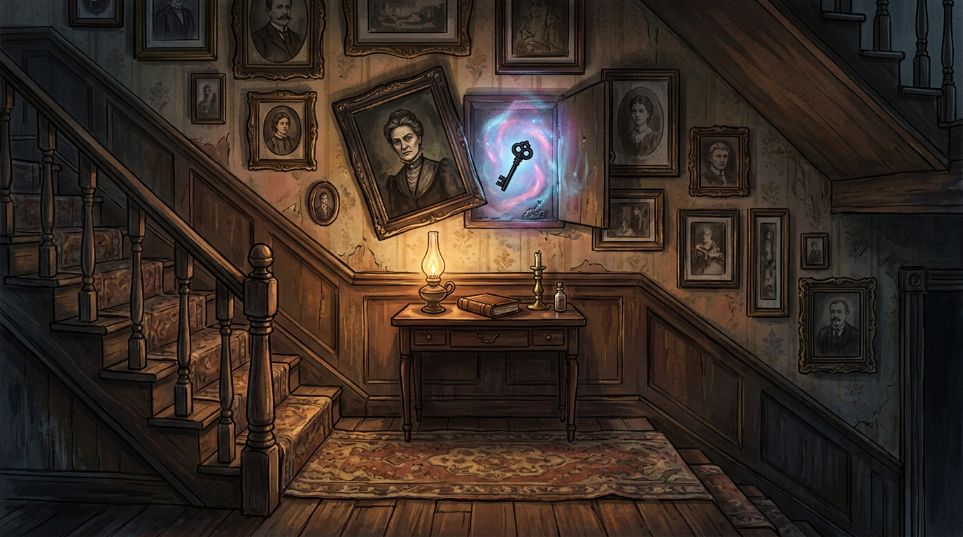 Stair landing scene